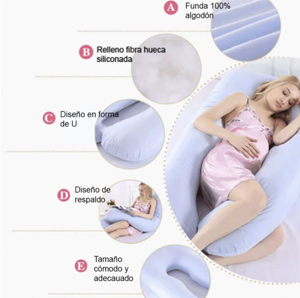 Almohada de algodón para mujeres embarazadas, cojín de maternidad
